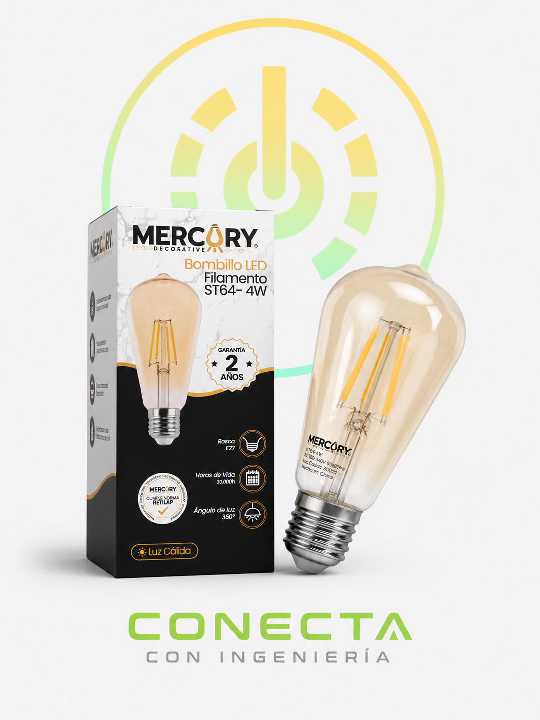 BOMBILLO LED | FILAMENTO | ST64 | 4W