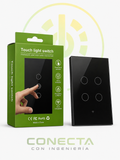 INTERRUPTOR INTELIGENTE | CUADRUPLE | NEGRO & BLANCO