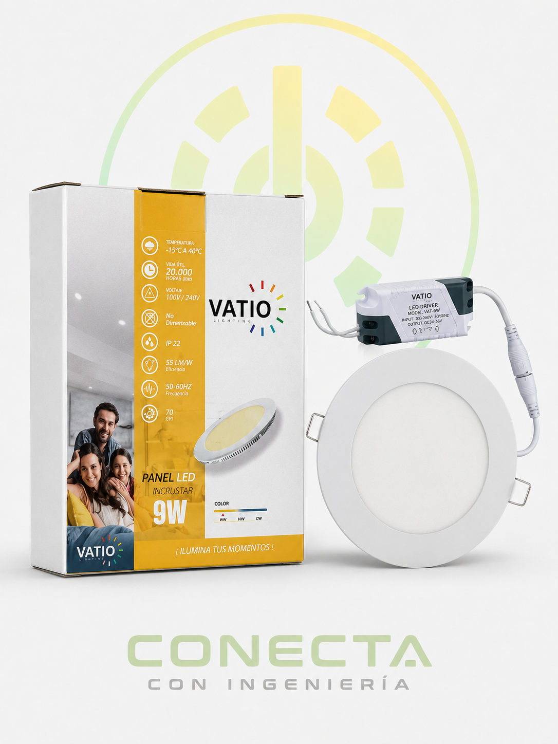 PANEL LED  INCRUSTAR | 9W | 100V - 240V | LUZ CALIDA