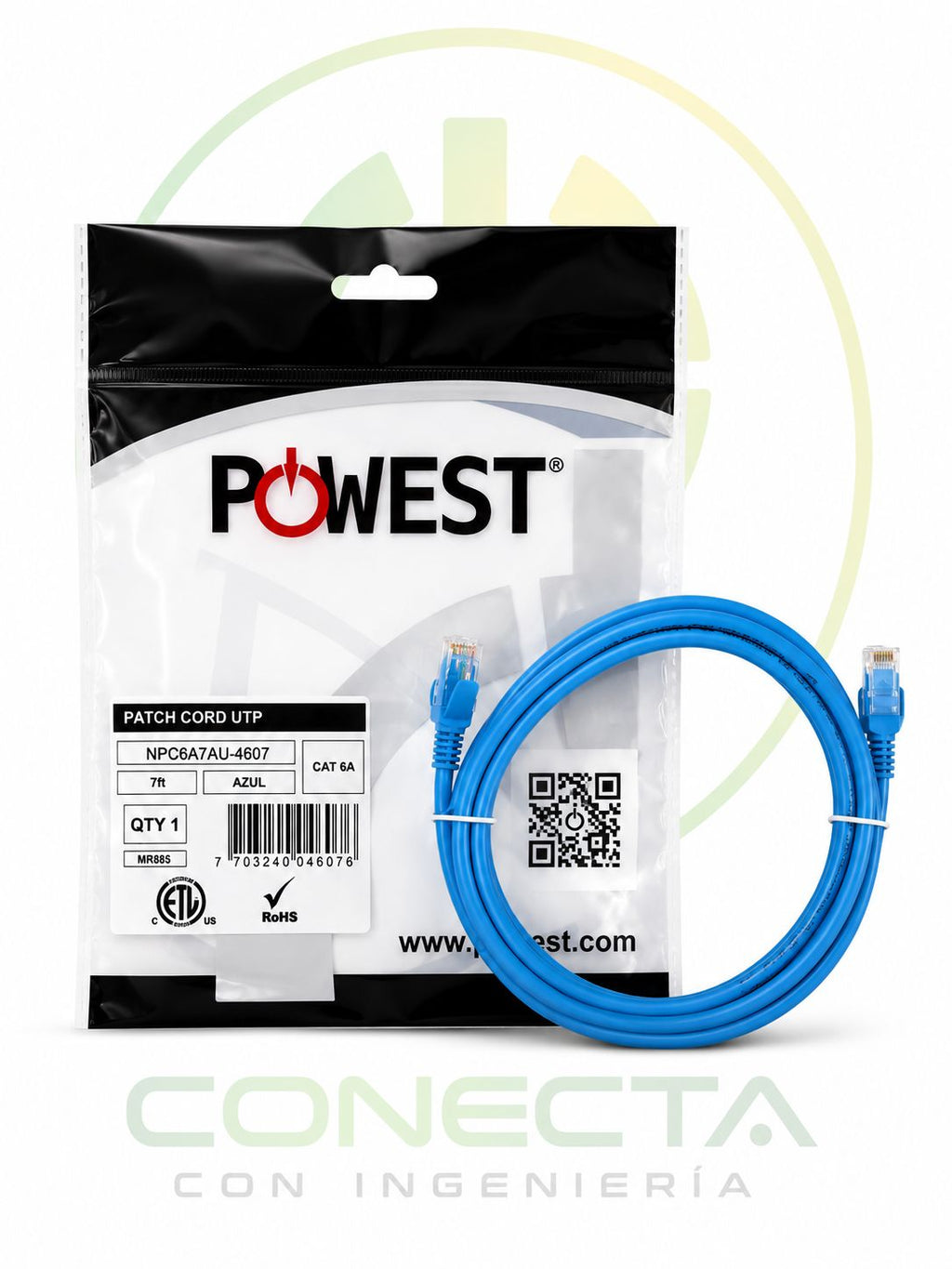 PATCH CORD UTP CAT 6A 7FT AZUL