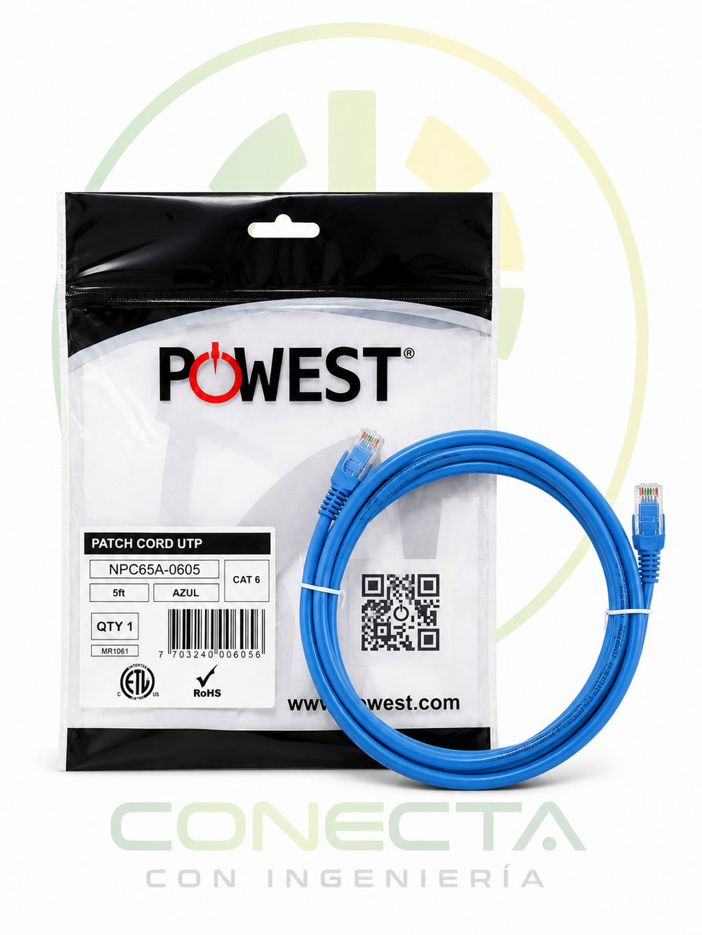 PATCH CORD UTP CAT 6 5FT AZUL
