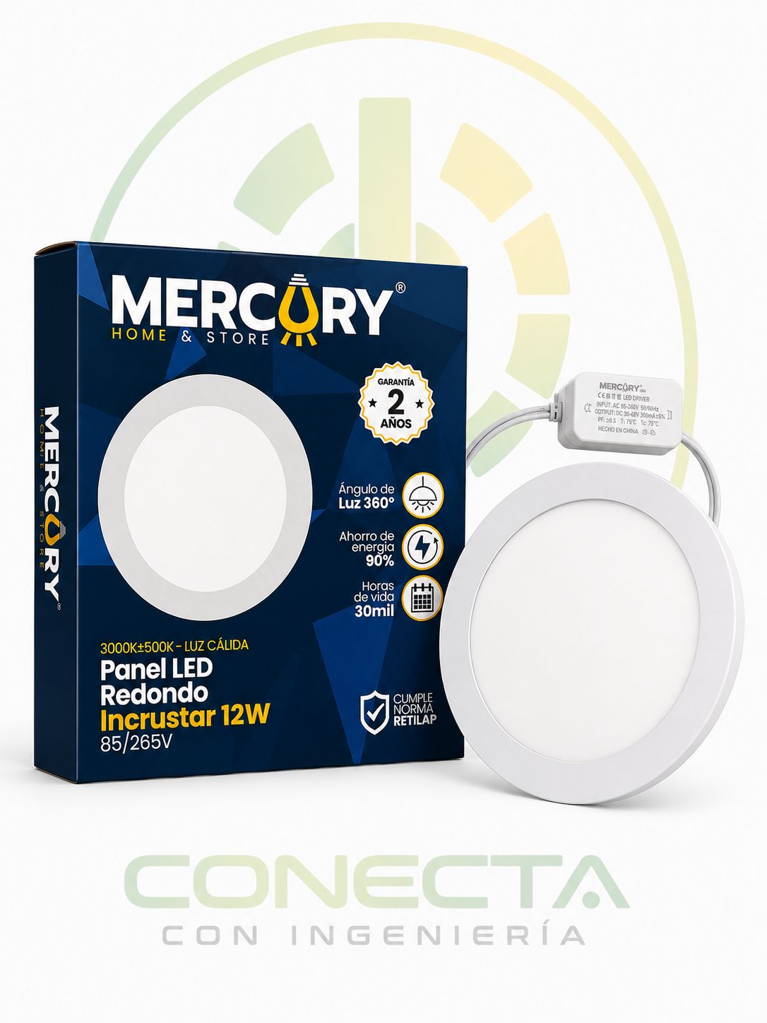 PANEL LED REDONDO "INCRUSTAR" 12W