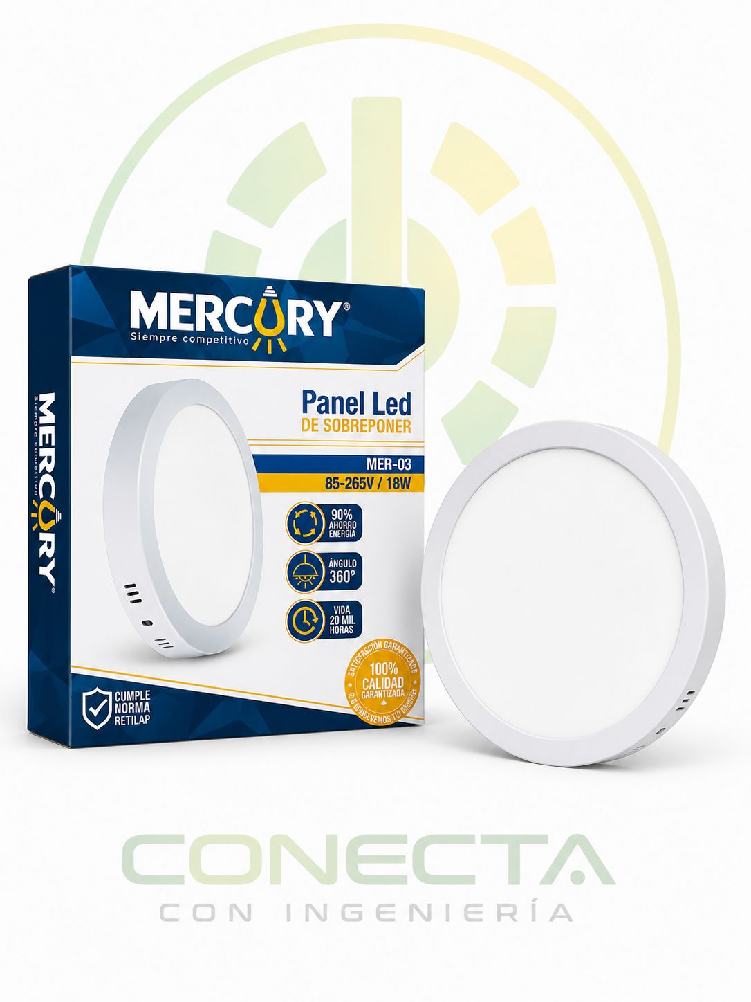 PANEL LED REDONDO "DE SOBREPONER" 18W