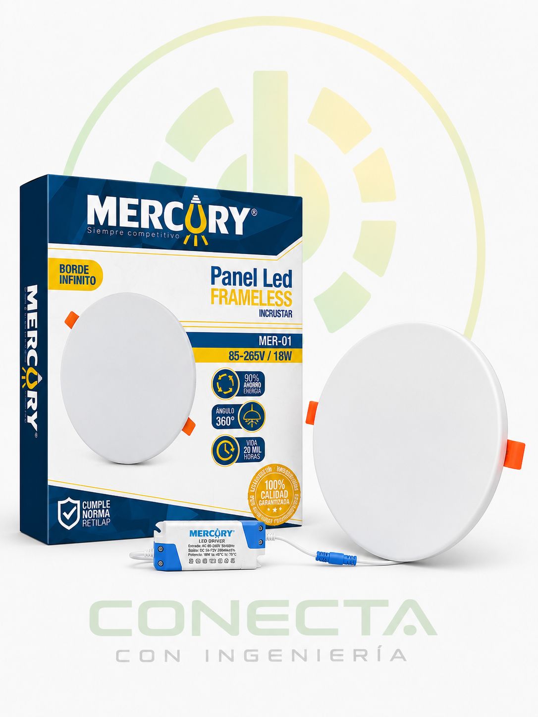 PANEL LED REDONDO FRAMELESS "INCRUSTAR" 18W