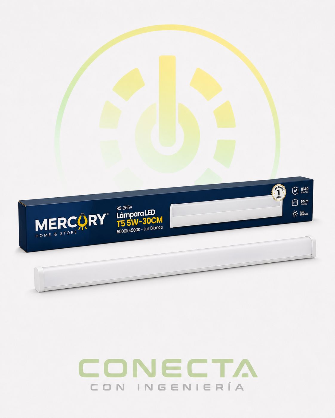 LAMPARA LED | T5 | 5W - 30CM | LUZ BLANCA | 6500K - 500K