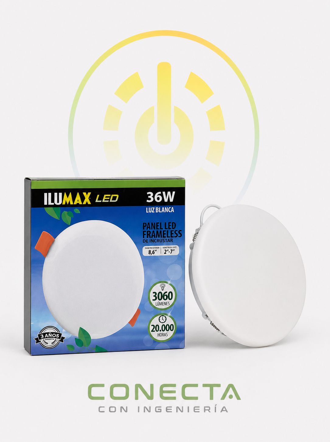 PANEL LED FRAMELESS | INCRUSTAR | 36W | LUZ BLANCA | 100 - 240V