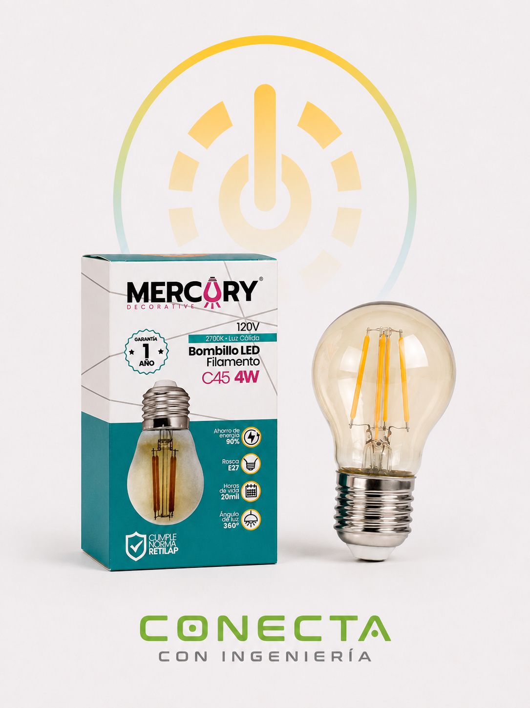 BOMBILLO LED | FILAMENTO | C45 | 4W