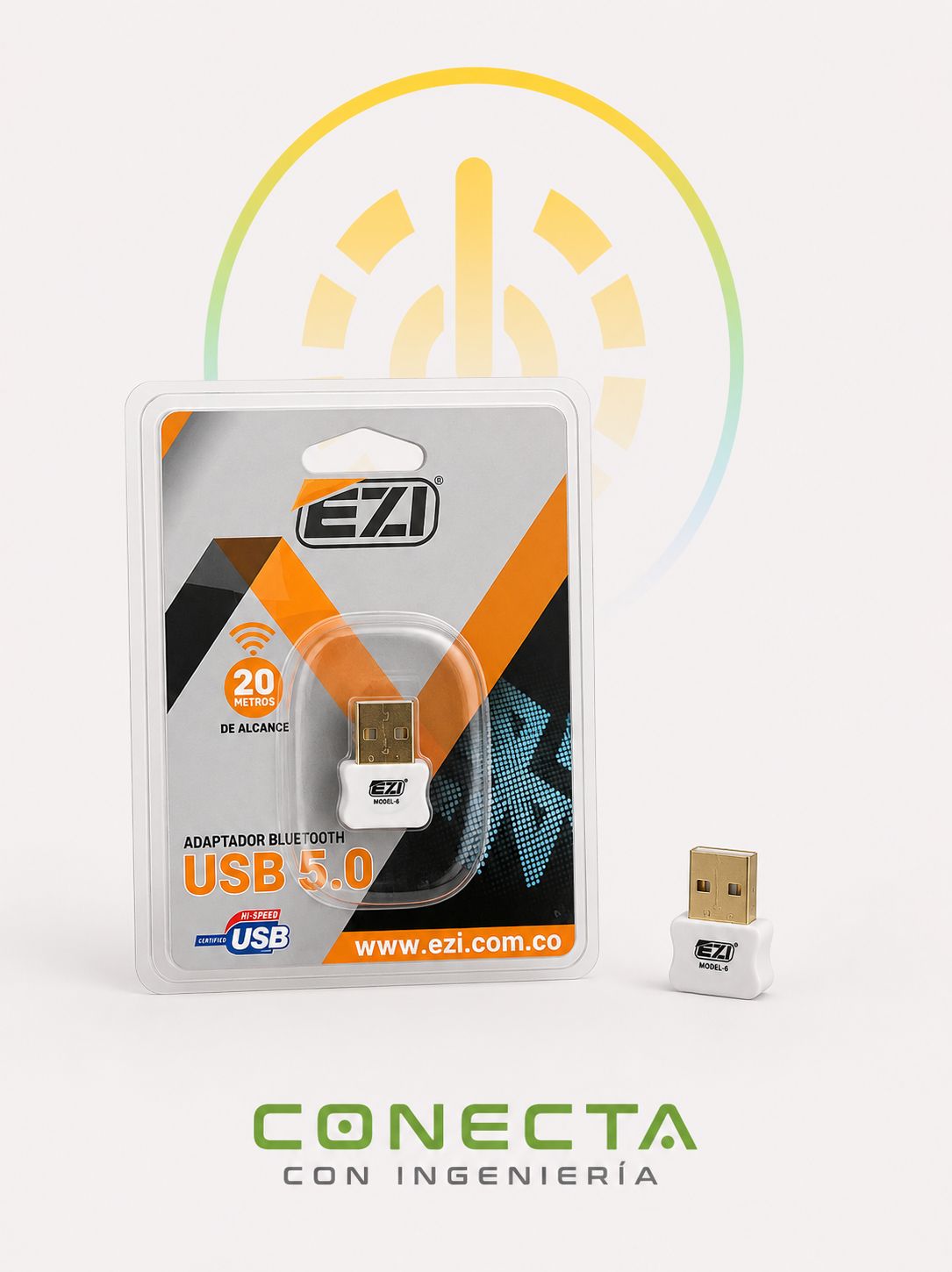 ADAPTADOR BLUETOOTH | USB 5.0 | 20 METROS DE ALCANCE