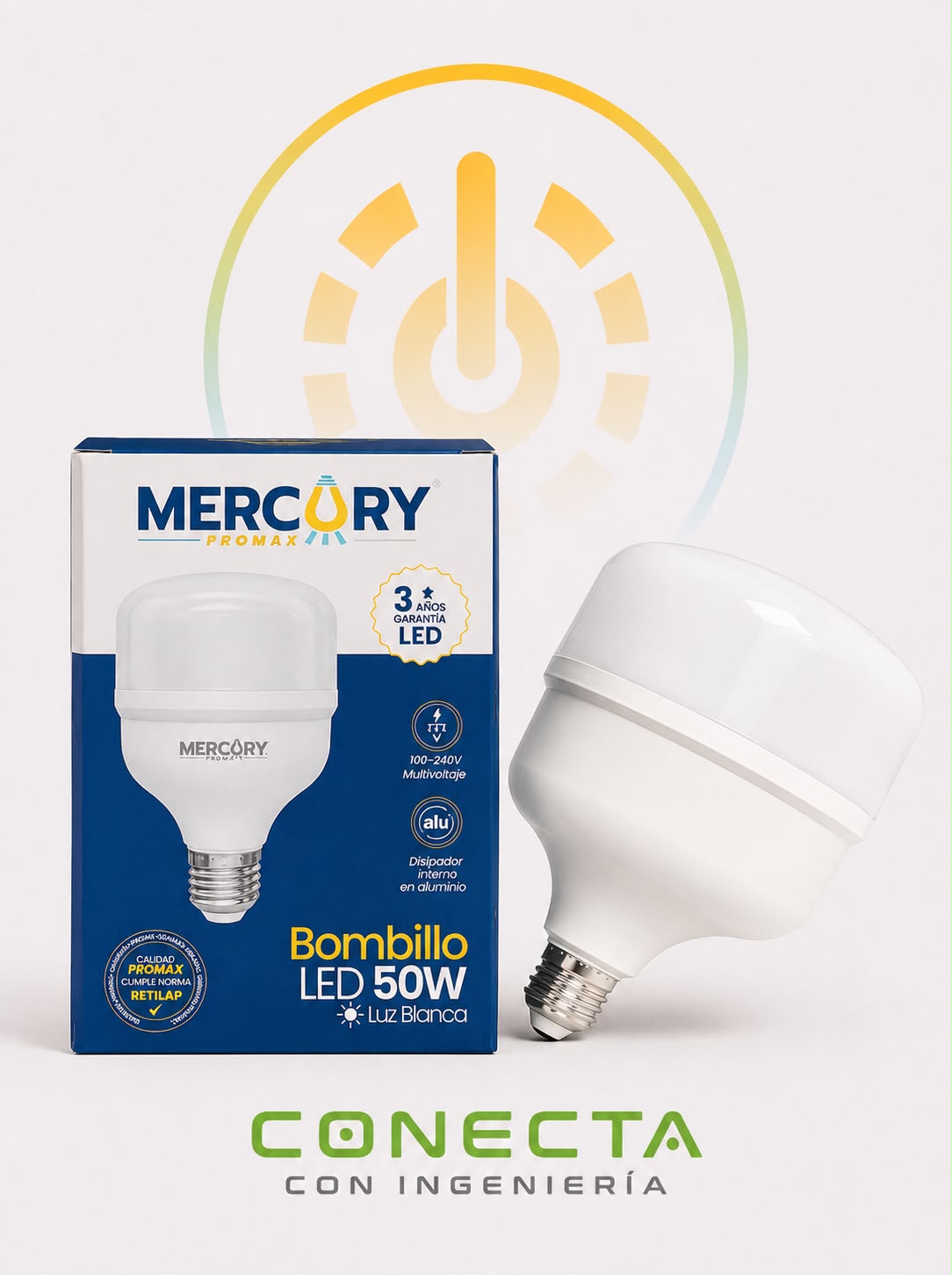 BOMBILLO LED | 50 W | 100V - 240V | LUZ BLANCA